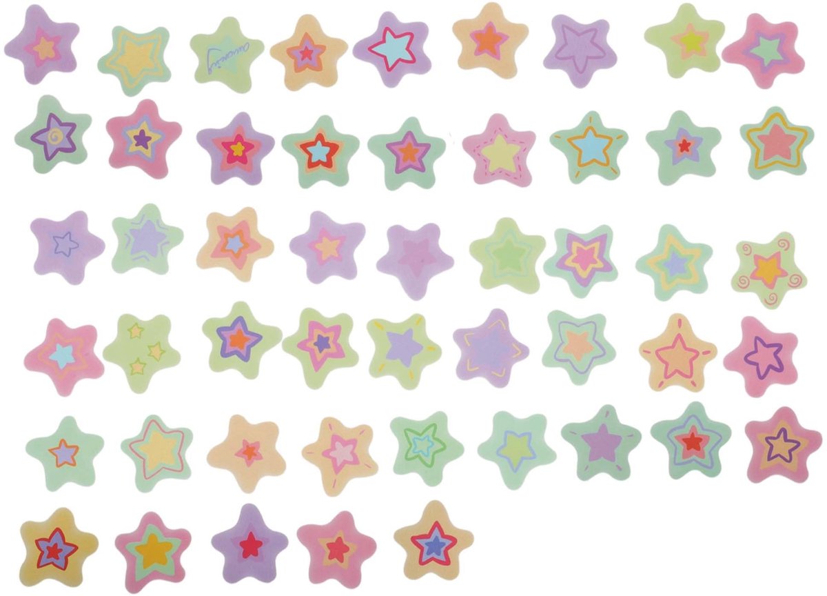 Dailygoods- Sterrenstickers Waterbestendig - 50 Stuks - Esthetische Stickers - Scrapbooking - Decoratie voor Dagboek/Album - Unieke Designs - Decoratiestickers