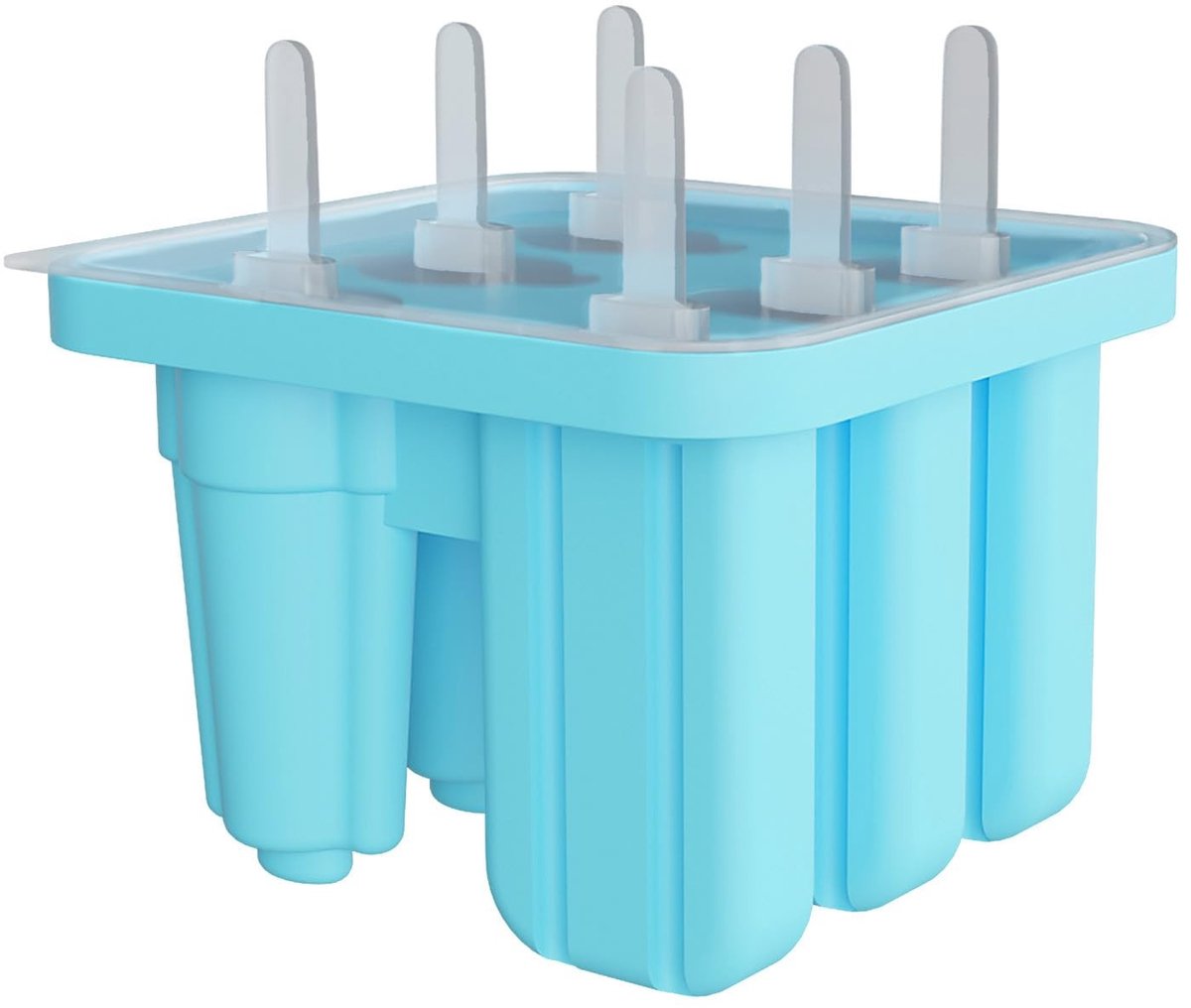 Dailygoods- IJsvormen Herbruikbaar - 6 Stuks - Siliconen Ijslollyvormen - Voedselveilige Ijslollymaker - Flexibel - Ideaal voor Vruchtenijs/Yoghurtijs - Ijslollyvorm