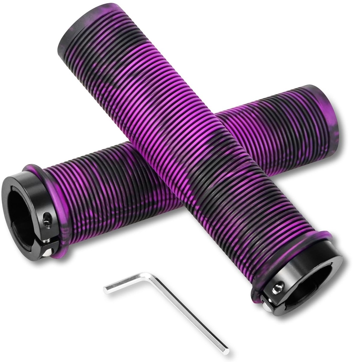 Dailygoods- Fietsstuurgrepen Antislip Rubber - Aluminium Slot - Ergonomische Structuur - Geschikt voor 22 mm Stuur - 135 mm Lengte - Lichtgewicht 108 g/Paar - Fietshandgrepen