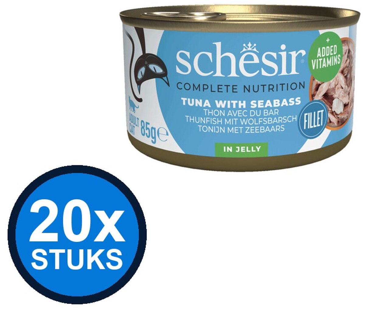 12x Schesir - Tonijn & Zeebaars in Gelei - Kattenvoer Natvoer - 85g