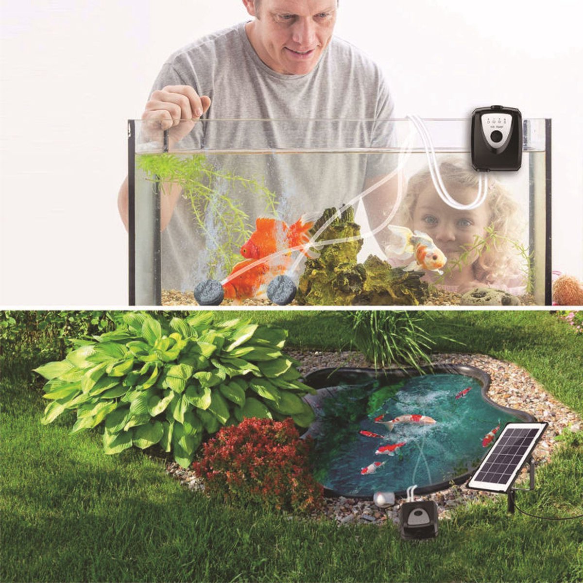 VHV - Zuurstofpomp vijver - Vijverbeluchter zonne energie - Solar luchtpomp - Luchtpomp vijver - 3 standen - 4000mAh - Oplaadbaar - Voor aquarium en tuinvijver - Zwart — cadeau in Cadeau-ideeën - foto 6