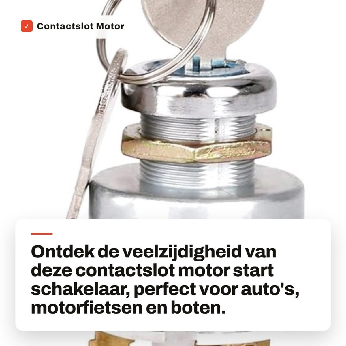 Dailygoods - Contactslot Motor Start Schakelaar - 12V - Inclusief 2 Sleutels - Compact formaat - Geschikt voor Auto Motorfietsen Boten - Vervangingsop...