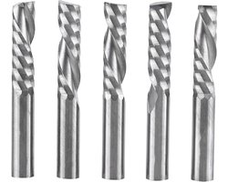 5 Stuks 6mm Shank Tungsten Carbide Freesbitset voor CNC Bewerking - Spiraal Snijgereedschap, Precisie End Mills en Frees Cutter voor Hout en Metaalbewerking