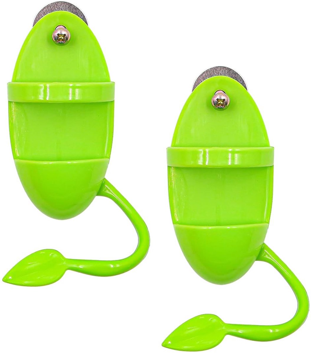 Dailygoods- Inktvis Houder - 2 Stuks - Vogel Feeder - Groene Bladontwerp - Voor Kooien - Voor Huisdieren - ABS Materiaal - Vogelfeeder