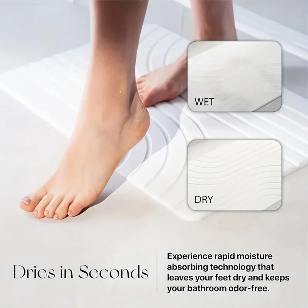 Dailygoods 1 stuk Steenachtige Diatomeeënaarde Badmat - Super Absorberende Snel Droogende Badkamermat, Antislip Keuken