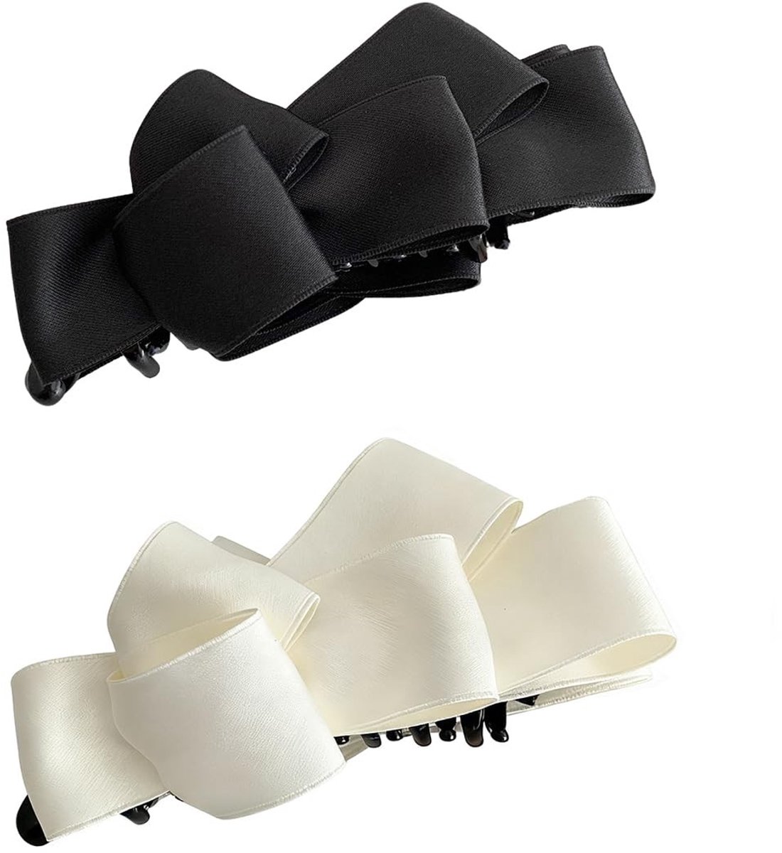 Dailygoods - 2 stuks haarclips voor dames, band vlinder-knoopvorm, eendbill haarclips voor het stylen van haar, dikke en dunne clips