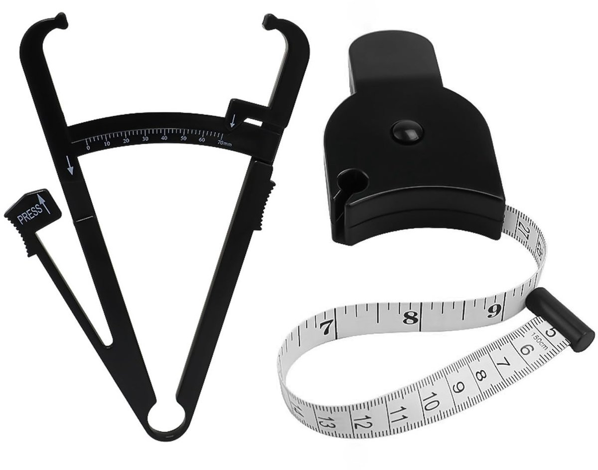 Dailygoods- Lichaamsvetteller - Vetklem - Klein Meetlint - Digitaal Meetapparaat - Lichtgewicht - 1 stuk 103 x 165 mm - Vetmeter