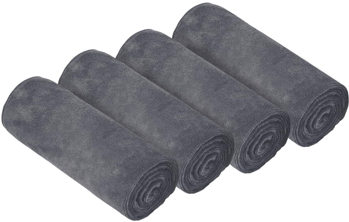 Dailygoods- Sporthanddoeken 4 stuks - Microvezel - Sneldrogend - Absorberend - Voor fitness/yoga - 75 cm x 35 cm - Fitnesshanddoek
