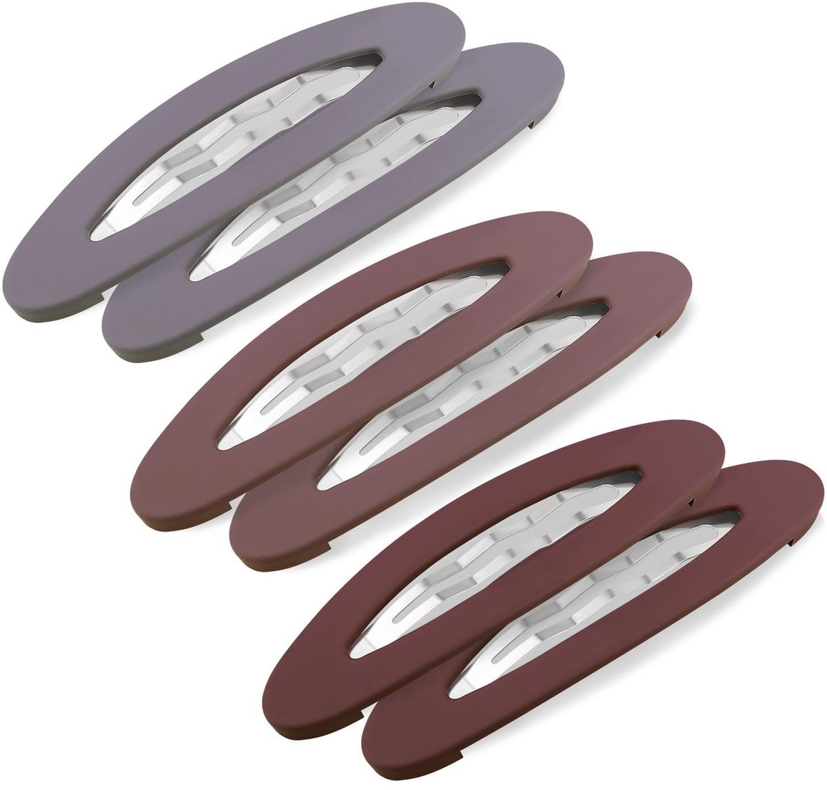 Dailygoods - Set van 6 Bordeaux Matte Snap Haarspeldjes - Elegante Haaraccessoires voor Meisjes en Vrouwen