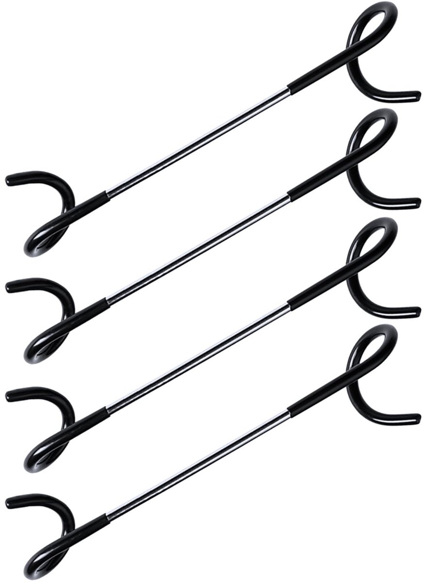 Dailygoods- Vogelvoeder Accessoires - 4 Sets Haken - Hoogwaardig Roestvrij Staal - Antisliprubber - Verstelbaar - Eenvoudige Installatie - Voederhaken