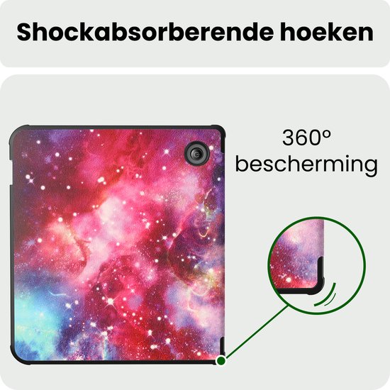 Hoes Geschikt voor Kobo Libra 2 Hoesje Bookcase Cover Hoes - Hoesje Geschikt voor Kobo Libra 2 Hoes Cover Case - Galaxy — afbeelding 5
