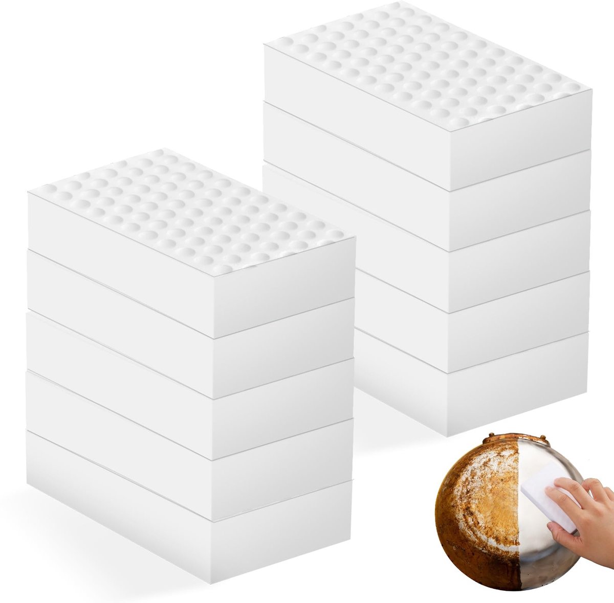Dailygoods- Vuilgumspons 10 stuks - Poetsspons - Schoonmaakspons - Reinigen zonder middelen - Duurzaam materiaal - Praktische afmetingen 10 x 6 x 2 cm - Schoonmaak Spons