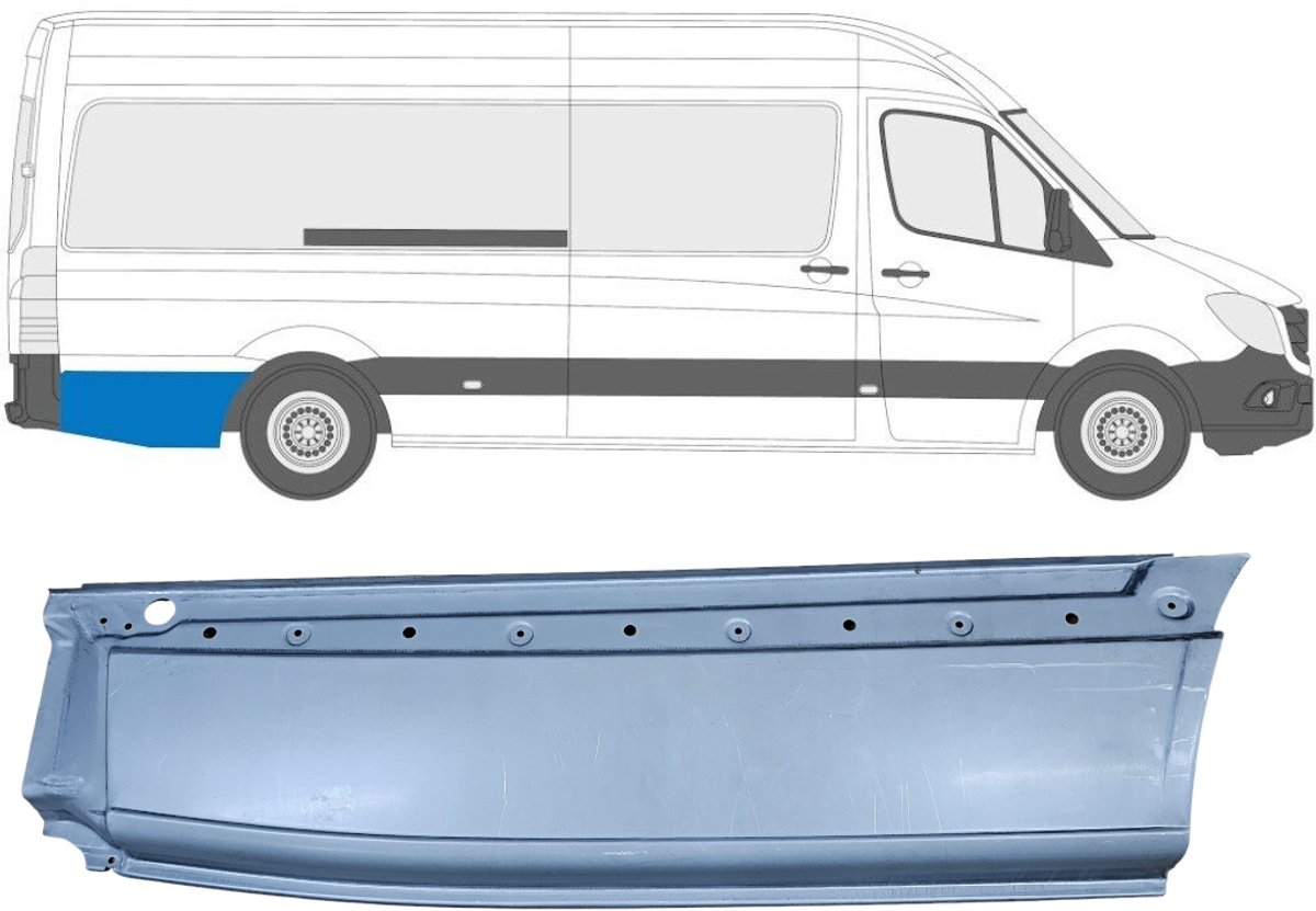 Reparatiepaneel achterspatbord voor Volkswagen Crafter 2005-2017 / Rechts