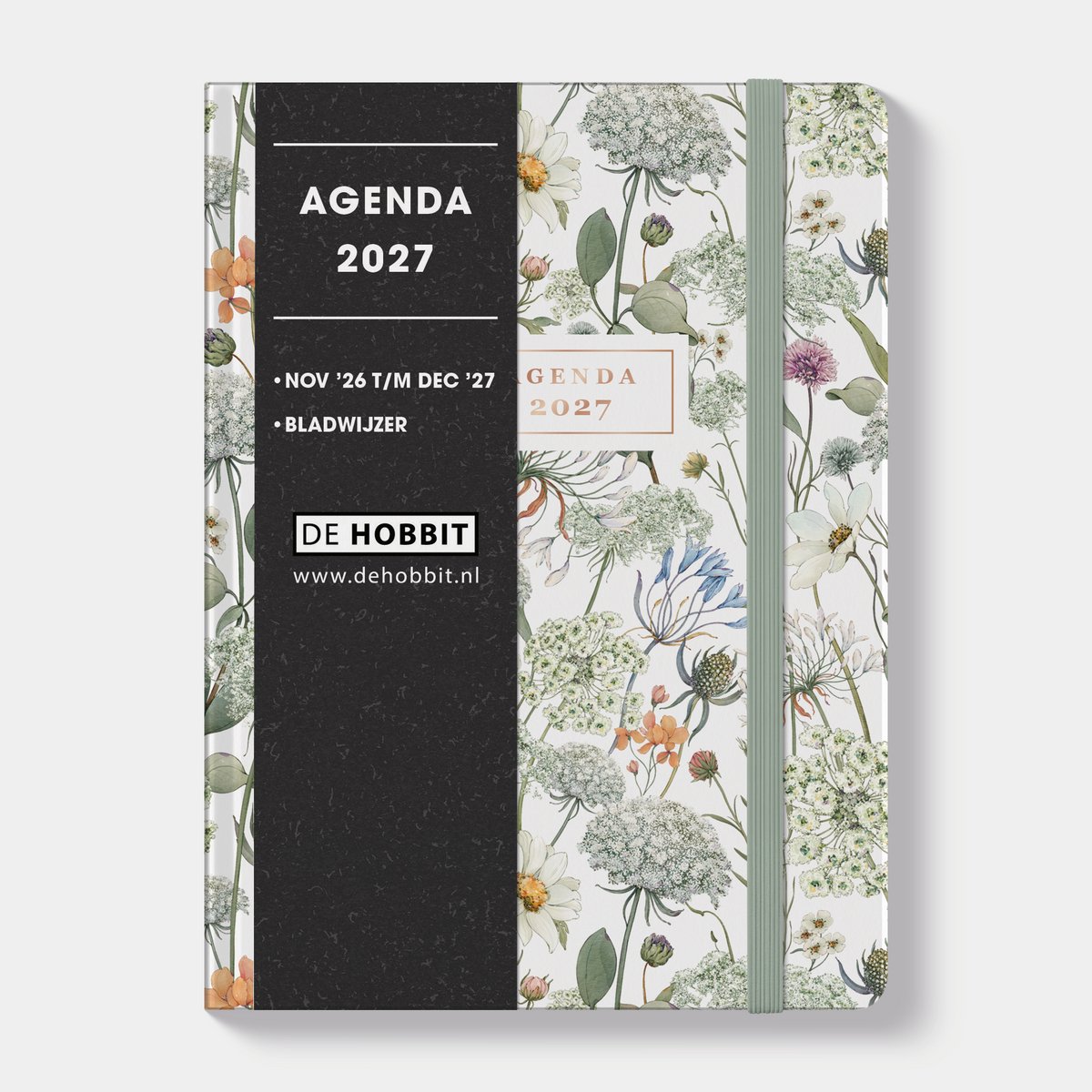 Hobbit - Soft Pocket Agenda 2027 - Agenda A6 (14 x 10,5 cm) - A6 agenda met zachte kaft - 1 week op 2 pagina's - Weidebloemen