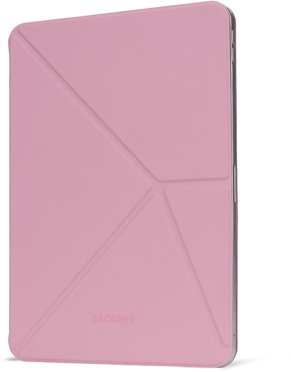 DECODED Siliconen Slim Folio Case voor iPad 10e Generatie 10,9 Inch - iPad Hoes - Beschermhoes met Standfunctie, Auto Wake/Sleep, Magneetsluiting en Microvezel Voering - Roze