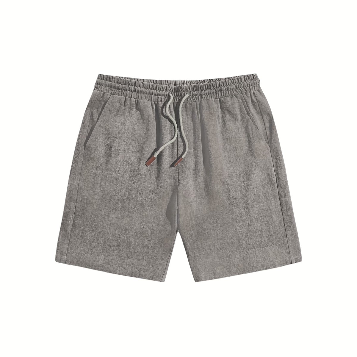 Currero Korte Linnen Broek Heren Zomerbroek Volwassenen Korte Broek Shorts Strandbroek Zomer Ibiza Stijl Grijs