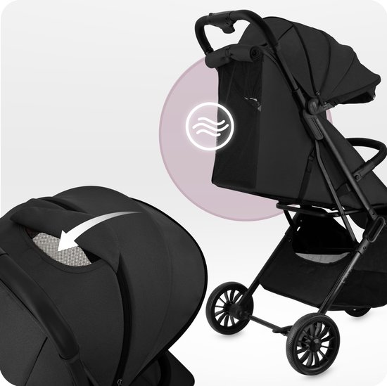 MoMi ANDREA Kinderwagen - Automatisch Inklapbaar - Lichtgewicht 7,3 kg - Tot 22 kg - Zwart van MoMi — afbeelding 4