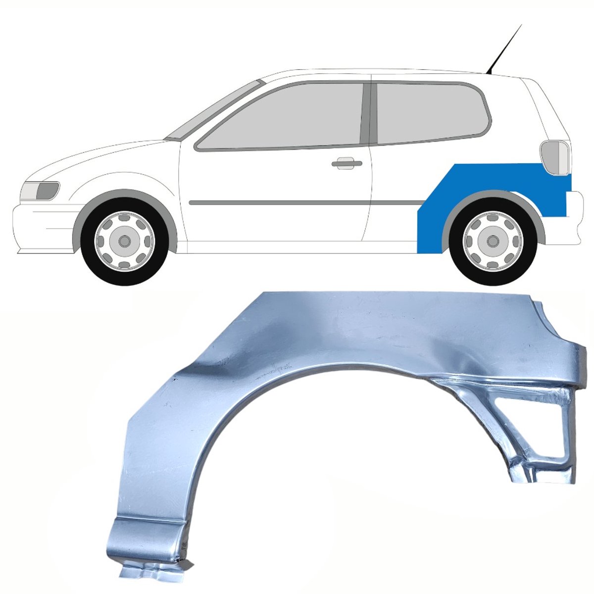 Reparatiepaneel achterspatbord voor Volkswagen Polo 1994-1999 / Links