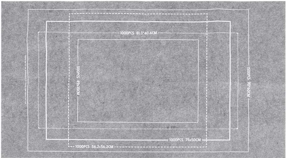 Puzzelmat Opbergdeken - Vilt deken - Puzzels Opbergen - Grote capaciteit - 26x46 inch - Grijs