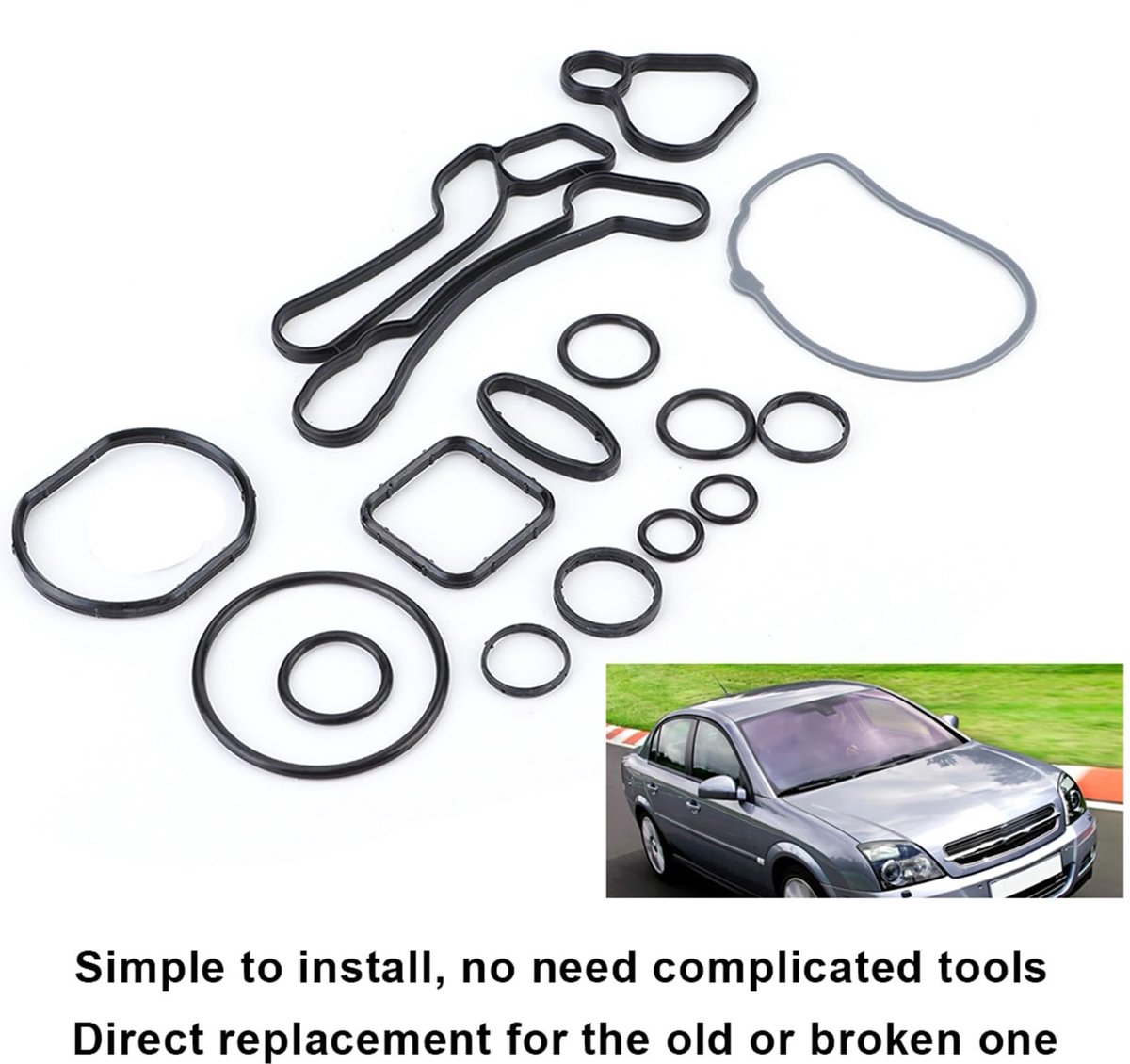 Dailygoods- Oliekoeler Gloednieuw - Rubber Afdichtingen - Reparatie Kit - OEM 55355603 - Geschikt voor H/J/D/E - Motorcodes A16XER/Z16XER