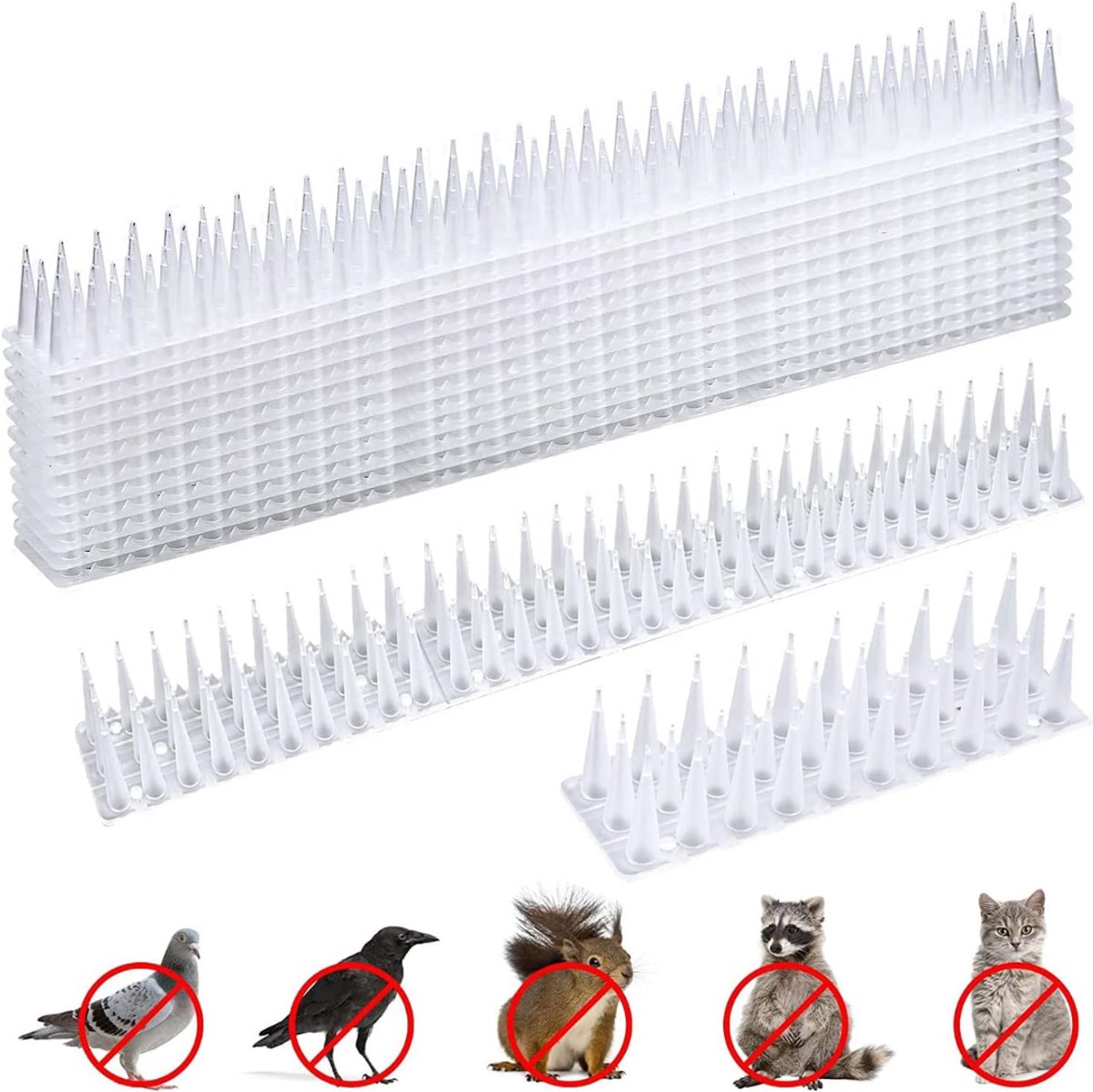 QORA® Duivenverjager - Duivenpinnen - Vogelpinnen - Duivenpinnen Met Plakstrip - Wit - 45cm x 14cm x 5cm