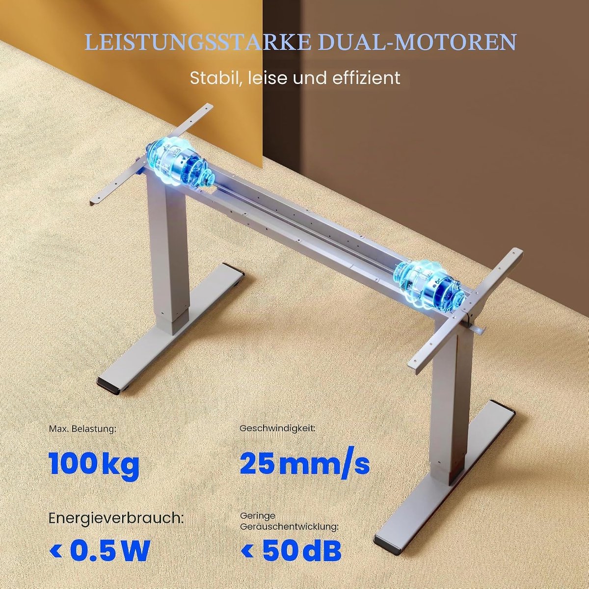 Elektrisch Zit-Sta Bureau 120x80 cm met Dubbele Motor – House&Garden Elite Pro Desk – In Hoogte Verstelbaar Bureau met Geheugenfunctie, Hoogtedisplay, Kabelmanagement en Ergonomisch Werkstation – Zwart