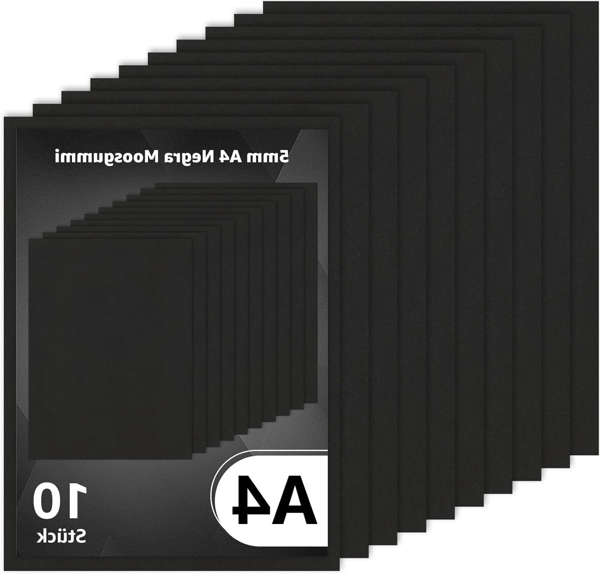 Set van 10 A4 EVA Foam Platen 5mm Zwart voor DIY Projecten, Decoratie en Modelbouw