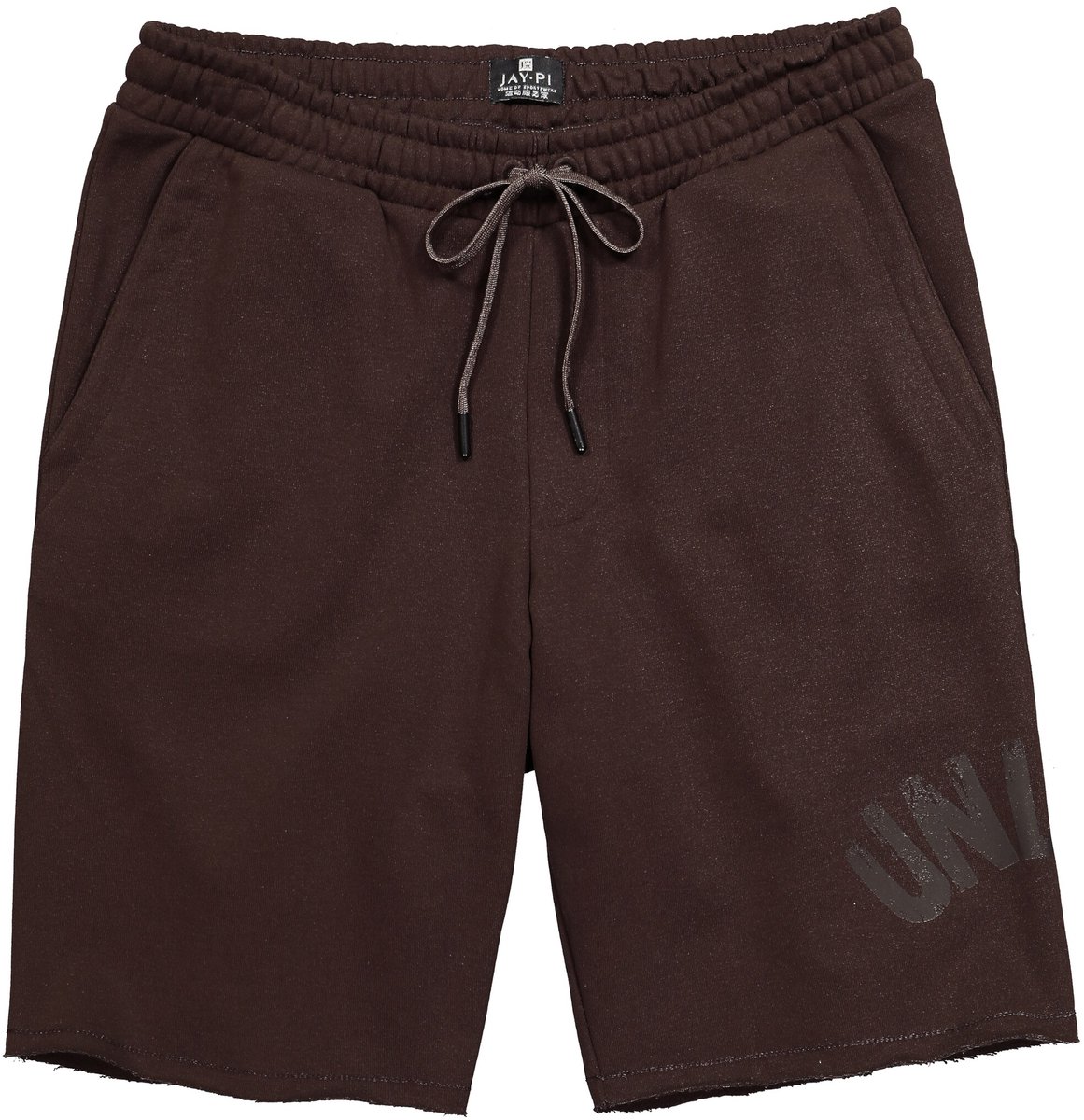 JAY-PI - Heren - sweatbermuda fitness 2 zakken tot 7XL - Donkerbruin - Maat L