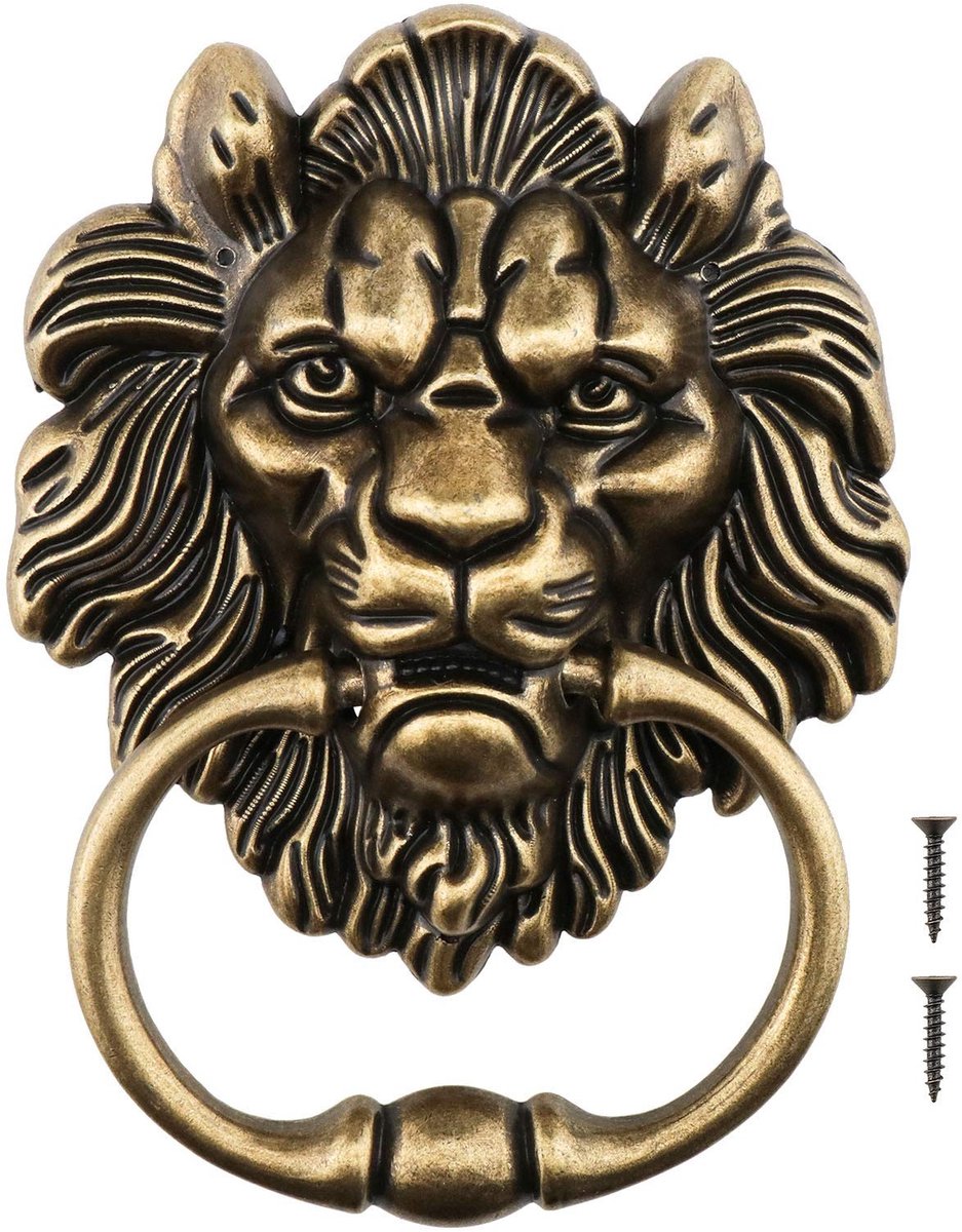 Dailygoods- Deurbellen - Gepolijste Bronzen Deurklopper - Decoratieve Legering - Antiek Ontwerp - Voordeuren - Afmetingen 15,8x11,7 cm - Vochtbestendig