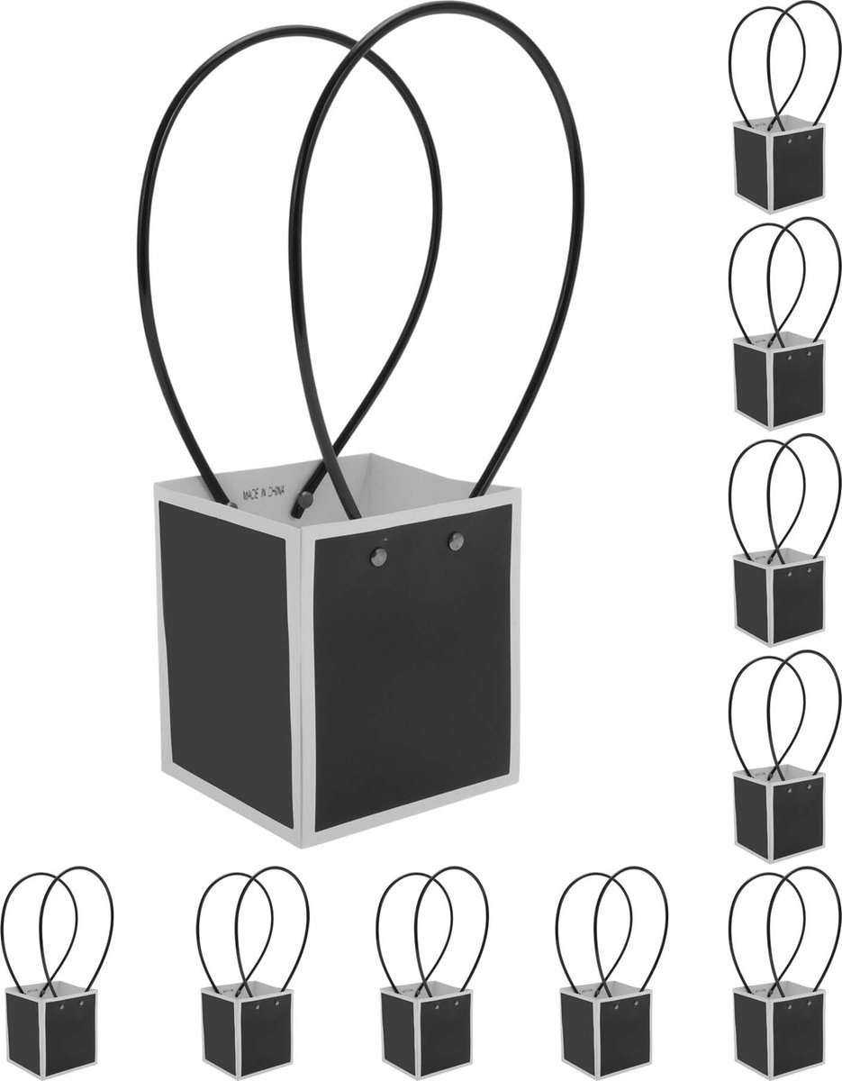 Solidchoice- Boeketten 10 Stuks - Geschenktas met Handvat - Herbruikbaar - Duurzaam - Lichtgewicht - Ideaal voor Verjaardagen - Geschenkzakjes