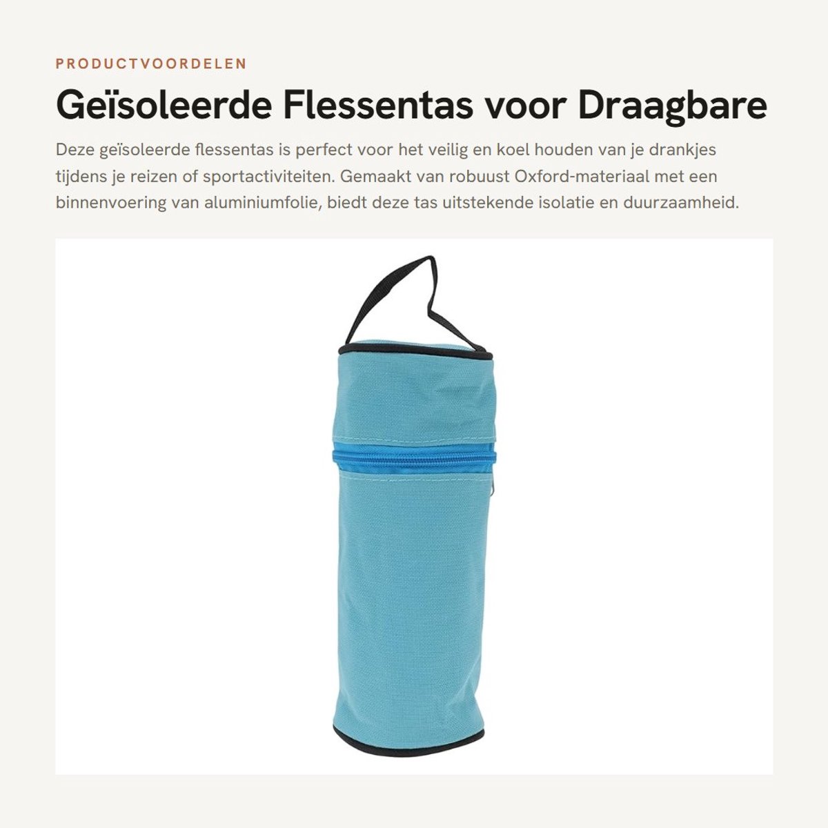 Solidchoice- Flessentas Geïsoleerd - Draagbare Flessenhouder - Robuust Oxford-Materiaal - Hittebestendig - Aluminium Voering - Ideale Drinktemperatuur - Drankentas