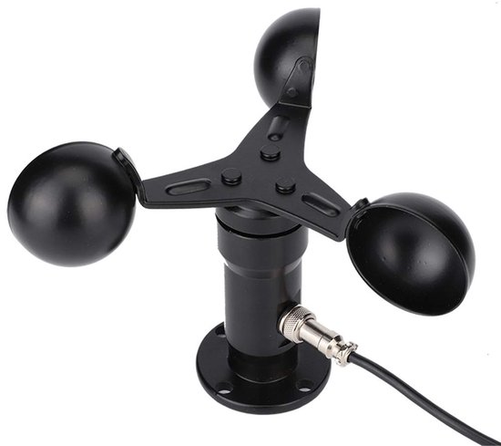 Windsnelheid Sensor - Weerstation Onderdeel - Buiten Meten - 360 Graden Meting - 12.4 cm Hoog - Zwart — afbeelding 2