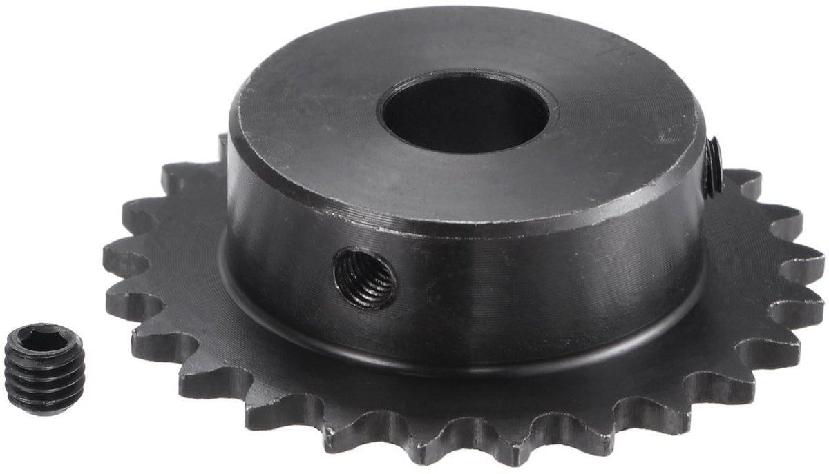Solidchoice - Ritzel met wielen - Tandwiel voor freesmachines - 25 tanden x 12 mm - Kettingwiel type B - Robuust koolstofstaal - Geschikt voor boormach...