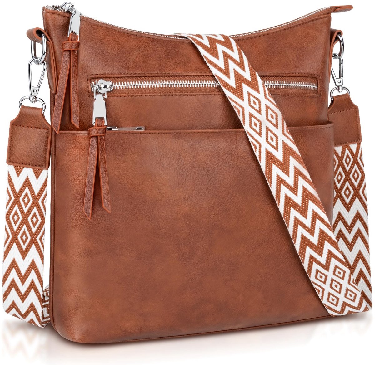 Dailygoods- Schoudertas Dames - Middelgroot - 4 Vakken - PU-Leer - Verstelbare Riem - 28 x 27 x 7 cm - Duurzaam en Elegant - Handtas