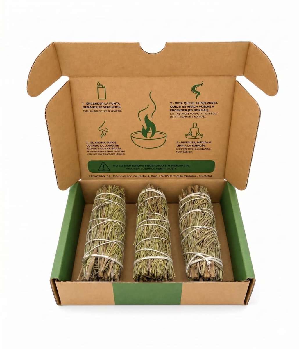 SnelShoppen - Rozemarijn Smudge Stick 10cm 3-Pack | Natuurlijke Wierook voor Aromatherapie | Frisse Kruidengeur | Huisparfum voor Ontspanning en Medit