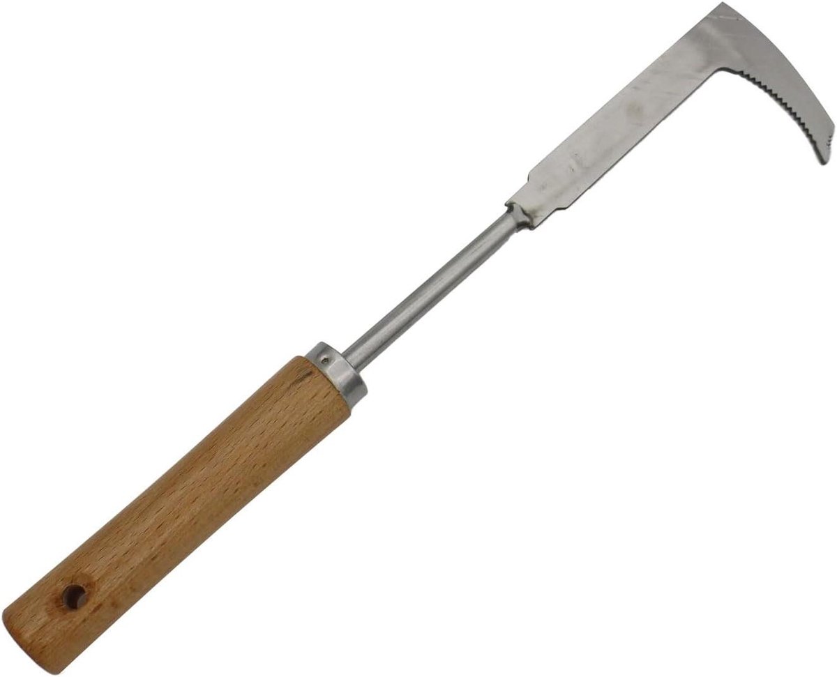 Onkruidsteker Staal - Onkruidverwijderaar Tuin - Onkruid Wieden - Dubbelzijdig Schraper - 30 cm - Zilver