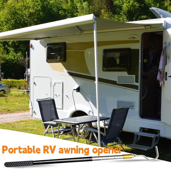 Telescopische Stang met Haken, RVS Luifelstang, Bootshaken met Rubber Handvat, Multifunctionele Stang voor Luifel, Boot en Tent Opener, Ideaal voor Buitenactiviteiten — afbeelding 4