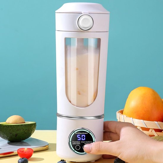 Draagbare Blender - Mini Blender - Gezonde Drankjes Maken - 12 RVS Messen - 700ml - Wit — afbeelding 5