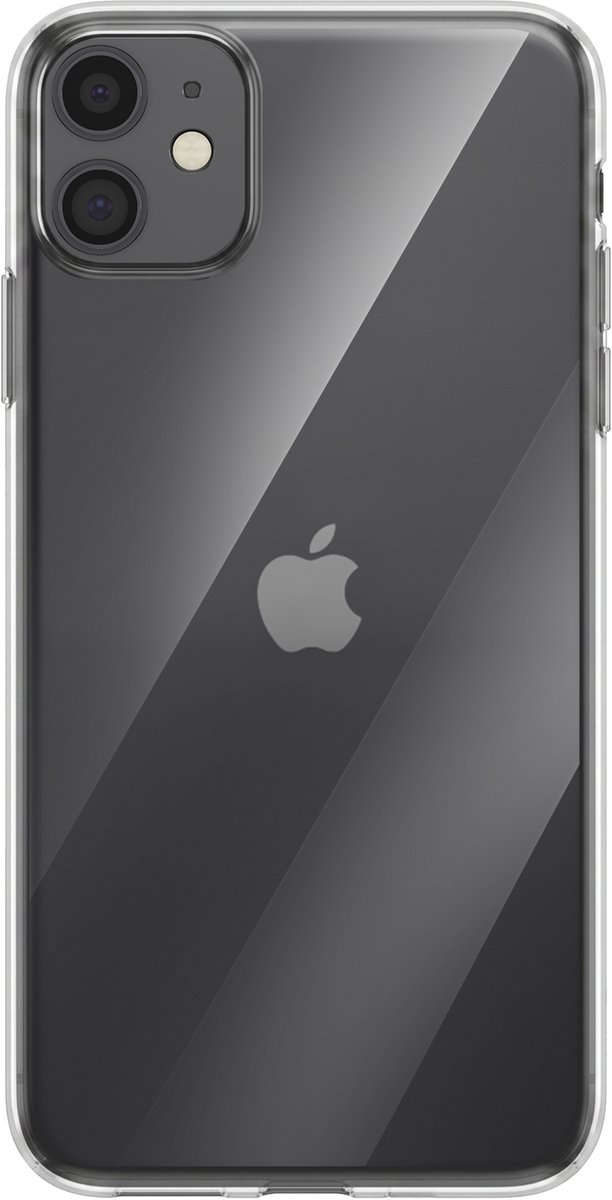 Mayaxess, Hoesje Geschikt voor Apple iPhone 11 Flexibel Siliconen Schokbestendig Verhoogde Randen, Transparant