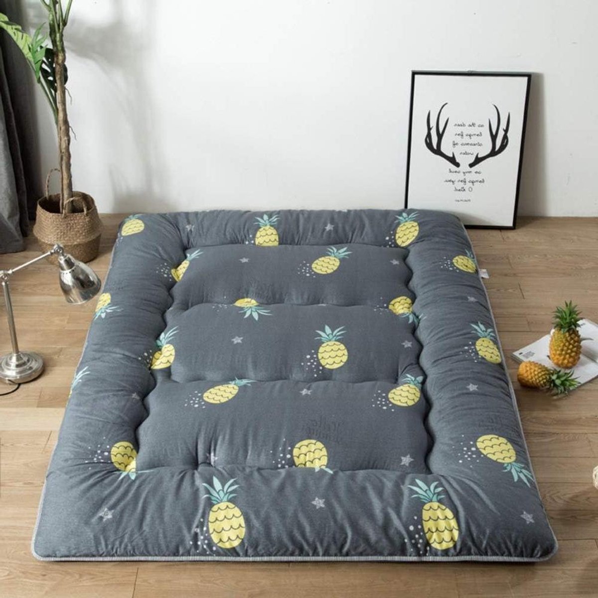 Vloermatras - Tatami Futon Kussen - Gastvrijheid Thuis - Drievoudig Gekwalteerd - Opvouwbaar - Ananas