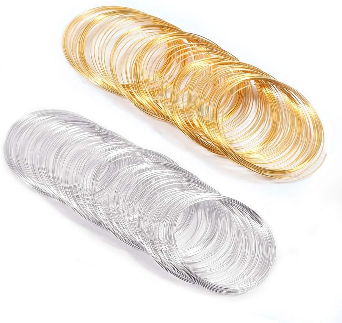Draad voor Sieraden Maken - Goud Zilveren Toon Memory Kralen Draad voor DIY Hobby Werk Tool