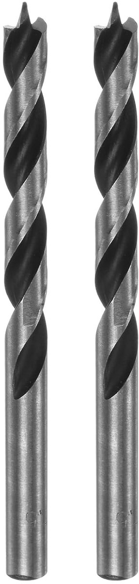 Brad Point Brad Point, 2 stuks, 7,5 mm diameter rechte punt, ronde schacht, metrische boorpunt, boordiepte, spiraalboor voor timmerman, hout, kunststof, rubber