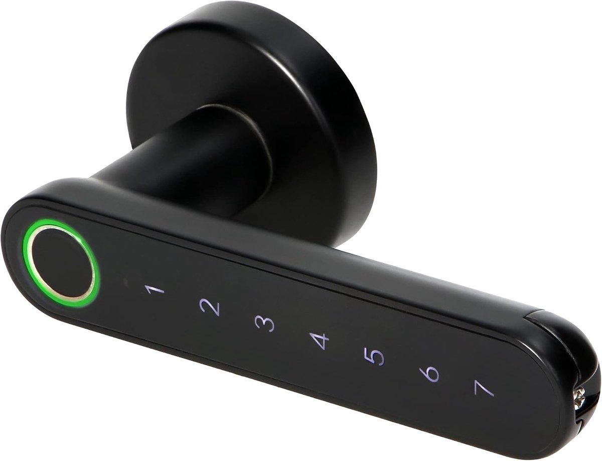 Slimme Deurslot met Tiptoetsenbord - Vingerafdruklezer - Bluetooth 4.0 - Toegankelijk met PIN of Vingerafdruk - ShopVlot