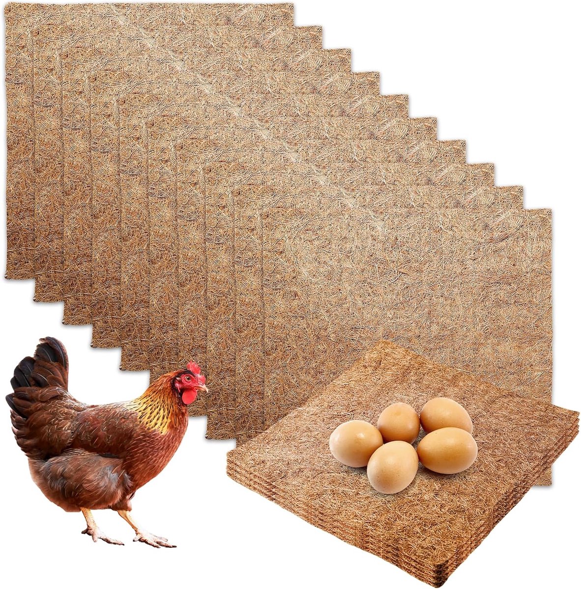 10 stuks kippennestmatten, kippennestmatten, 30 x 30 cm, nestkast-pads voor kippen, kippengootmatten, herbruikbare nestkastjes, nestmatten, bescherming van kippenhok en eieren