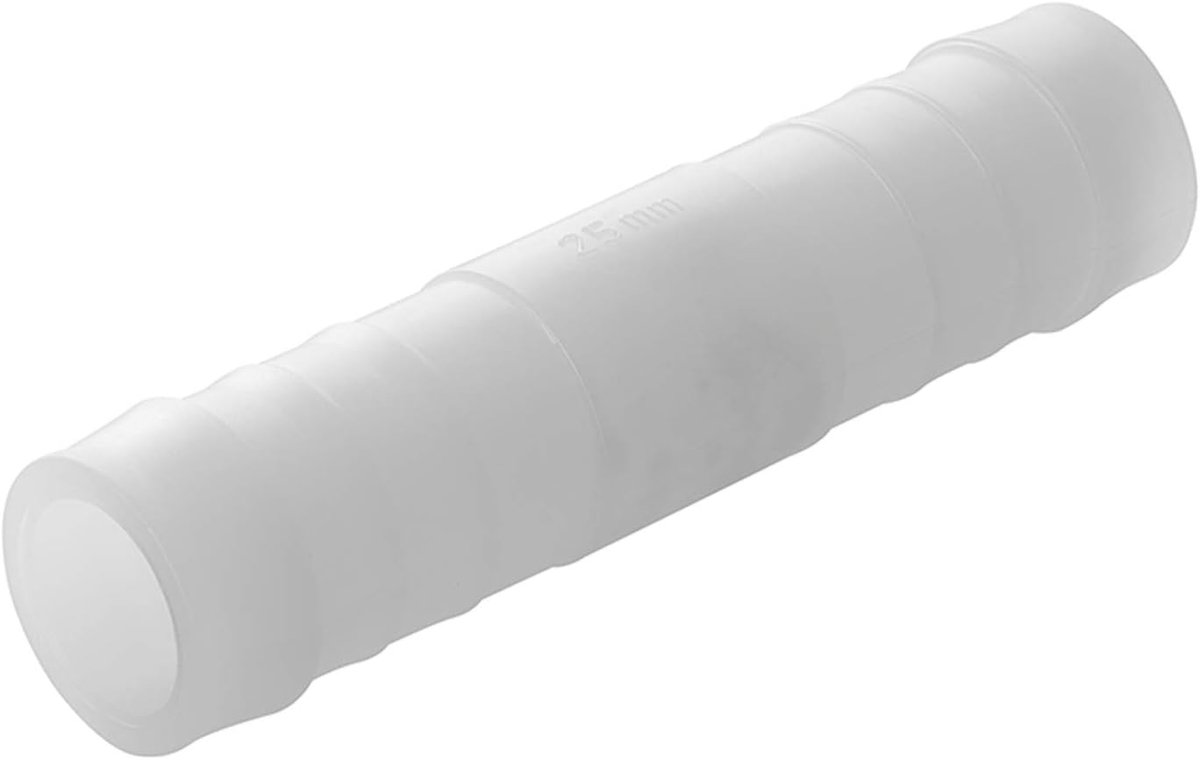 Slangconnector recht 25 mm in blister | Geribbeld buitenoppervlak voor een goede grip – ideaal voor tuinslang, irrigatie en technische slangen