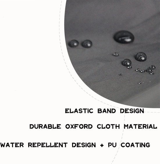Detail van waterafstotende oxford stof met PU-coating en elastische band.