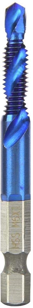 SnelShoppen - Hex Shank Tap 6.35mm - Hoge Snelheid Staal Blauw - HSS Tap Boor - M6 - Duurzaam en Efficiënt voor Tappen en Boren