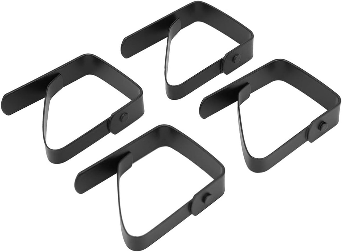 SnelShoppen - Tafelklemmen voor Picknick - 4 Stuks Grote Tafellakens Klemmen RVS Antislip Tafelkleed Houder voor Tuin, Camping, Feest - 5 x 4 cm Gesch