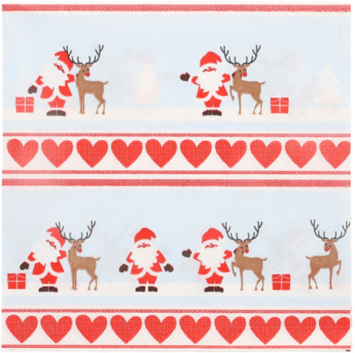 15x 20 Servetten 3-laags 1/4 vouw 33 cm x 33 cm Lovely Santa