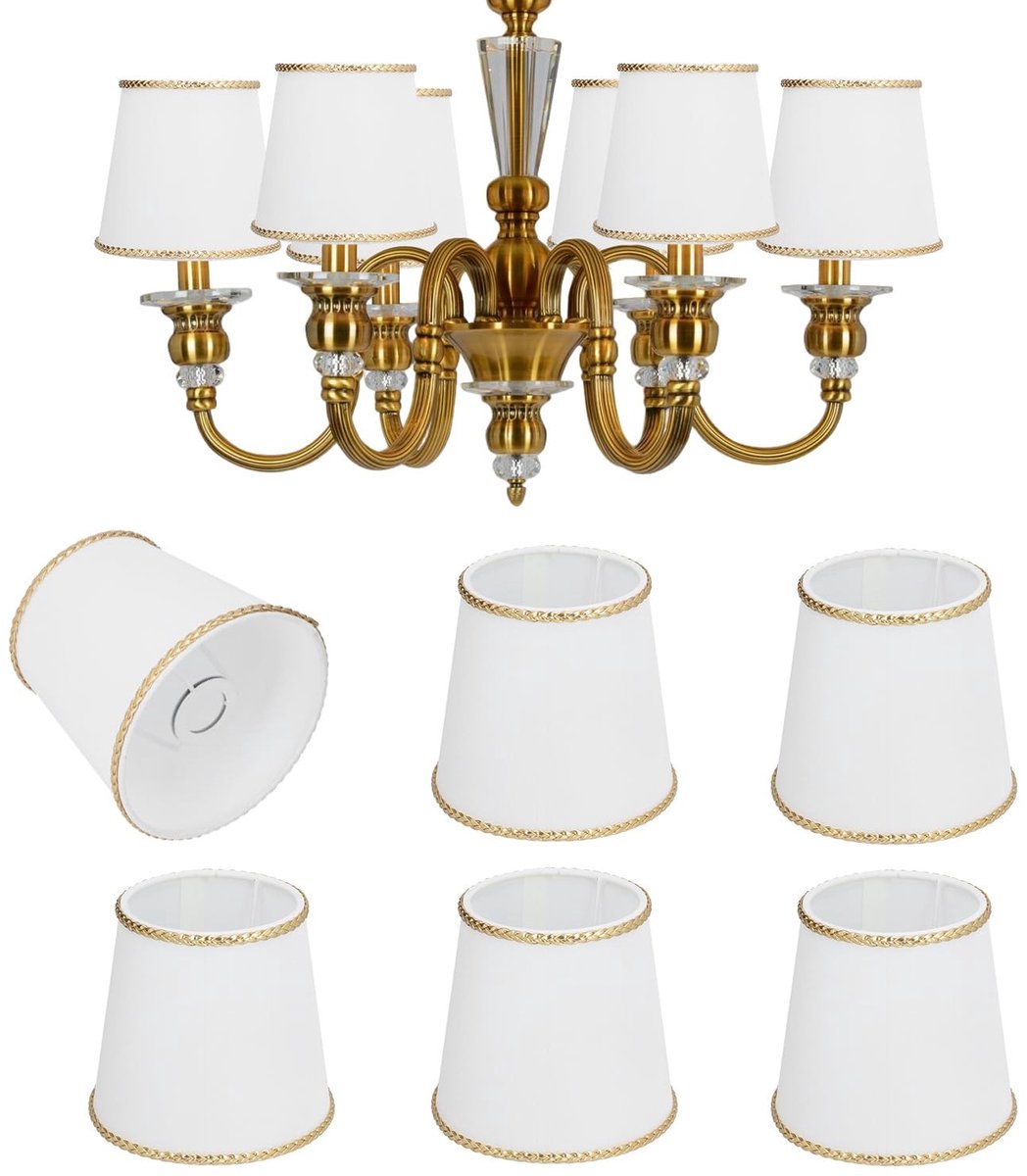 Omgoods - Lampenkappen - Conische Chandelier - Klassieke Stijl - E14 - Voor Binnen - Decoratieve Lampshade - Geschikt voor Woonkamer - Set van 6